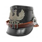 IMPERIAL GERMAN PRUSSIAN JAGER NCO LEATHER SHAKO