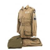WWII D-DAY NAMED PARATROOPER M42 JUMP UNIFORM SET