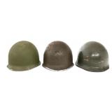 KOREAN WAR - VIETNAM WAR US M1 HELMETS WITH LINERS