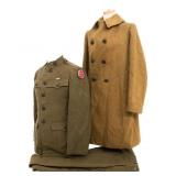 WWI AEF US ARMY M1917 TUNIC & M1917 OVERCOAT