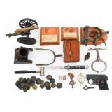 19th - 20th C. STARTER PISTOL & DESK CANNON & MORE