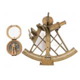 REENACTOR CIVIL WAR CSA BRASS COMPASS & SEXTANT