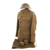 WWI US AEF 3rd DIVISION ENGINEER UNIFORM & HELMET