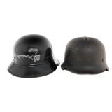 WWII GERMAN LUFTSCHUTZ & FIRE POLICE HELMETS