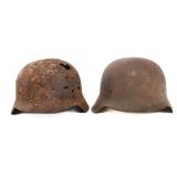 WWII GERMAN M40 M42 WINTER CAMO DUG HELMET SHELLS