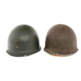 WWII US ARMY M1 COMBAT HELMETS WITH HAWLEY LINER