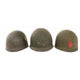 WWII US ARMY M1 COMBAT HELMET & LINERS