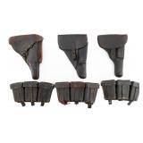 WWII GERMAN K98 AMMO POUCHES, P08 & P38 HOLSTERS