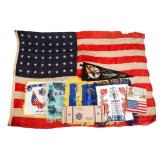 WWII US 48 STAR FLAG & 1st CAV ATTRIBUTED SHAM