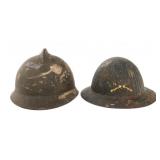 WWI PORTUGUESE M16 & ITALIAN M15 ADRIAN HELMETS