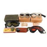 WWII USAAF FLIGHT GOGGLES & AN6531 SUNGLASSES