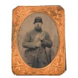 CIVIL WAR CONFEDERATE SOLDIER TINTYPE PHOTOGRAPH