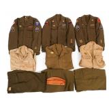 WWII US INFANTRY & ARMOR DIVISION NCO UNIFORM SETS