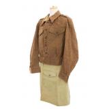 WWII BRITISH ARMY BATTLEDRESS BLOUSE & KILT COVER