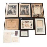 WWI US, UK & GERMAN AWARD & WOUNDED CERTIFICATES