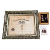 CIVIL WAR VET NAMED GAR BADGE - 14K GOLD & DIAMOND