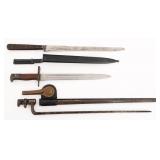 US M1892 KRAG & SPRINGFIELD BAYONETS & KNIFE