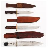 BOWIE KNIVES WITH LEATHER SHEATHS