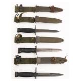 COLD WAR US M4, M5 & M7 BAYONETS & SCABBARDS