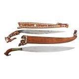 SOUTHEAST ASIAN BARONG & TALIBON WITH SCABBARDS
