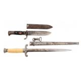 WWII GERMAN HEER M35 DAGGER & MOTTO HJ KNIFE