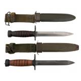 US ARMY & COMMERCIAL M4 BAYONETS WITH SCABBARDS