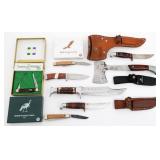 US HUNTING & COMMEMORATIVE BOWIE & POCKET KNIVES