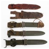 WWII US M8 SCABBARDS & CIVILIAN LEATHER SHEATH