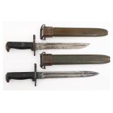 WWII US ARMY M1905E1 & GREEK M1 BAYONETS