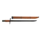 WWII JAPANESE TYPE 30 BAYONET & WOODEN SCABBARD