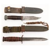 WWII US ARMY M3 & NAVY MARK I FIGHTING KNIVES