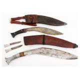 WWII BRITISH ARMY GURKHA & CIVILIAN KUKRI KNIVES