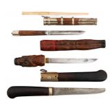 WWII THEATER MADE KNIVES & CHOPSTICK SET