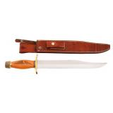 RANDALL MODEL 12 13" THORP SCRIMSHAW HANDLE BOWIE