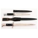 WWII GERMAN FIRE POLICE & K98 DRESS BAYONETS