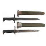 WWII US ARMY M1905E1 & M1 BAYONETS