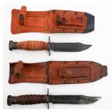 VIETNAM - COLD WAR US 5 & 6" PILOT SURVIVAL KNIVES
