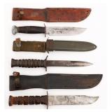 WWII US M3, RH-36 & USN MK2 FIGHTING KNIVES