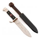 WWII GERMAN HITLER YOUTH KNIFE - MOTTO by WINGEN