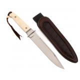 W.D. PEASE FOSSILIZED MAMMOTH IVORY FIGHTING KNIFE