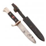 WWII GERMAN HITLER YOUTH KNIFE W/ MOTTO By HOLLER