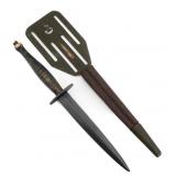 WWII US OSS STILETTO KNIFE WITH PANCAKE FLIPPER