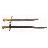 FRENCH M1842 BAYONET & GERMAN P64 FASCHINENMESSER