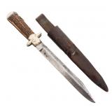 FOLDING STAG HANDLE HUNTING KNIFE
