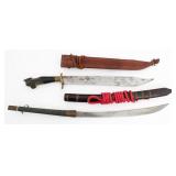 PHILIPPINE NEGRITO BOLO & BURMESE DHA SWORDS