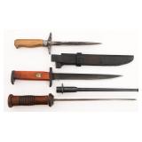 WWI - WWII US & FRENCH MODIFIED TRENCH KNIVES