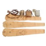 WWII UK SAM BROWNE BELT, RIFLE SCABBARDS & CANTEEN