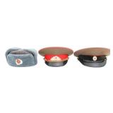 COLD WAR SOVIET UNION VISOR CAPS & USHANKA