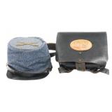 REENACTOR CIVIL WAR UNION KEPI & CARTRIDGE BOX