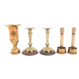 WWI - WWII US CANDLESTICK HOLDER & VASE TRENCH ART
